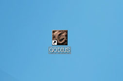 (1)『GODIUS』のアイコンをクリック